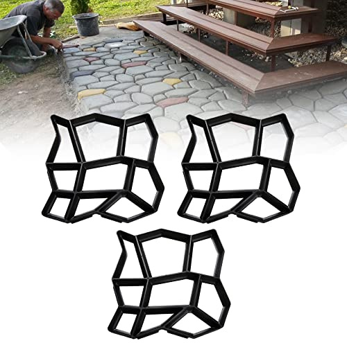 Cecaylie 3 stampi per pavimentazione, per pavimentazione, D.I.Y, per pavimentazione, 43 x 43 x 4 cm, per cemento, marciapiede, pavimentazione, lastre da terrazza