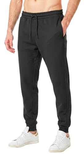 RIPT Pantaloni Jogging Uomo Fleece – Joggers con Coulisse, Polsini e Tasche, Pantaloni Tuta Morbidi per Palestra Fitness e Loungewear (Carbone, M)