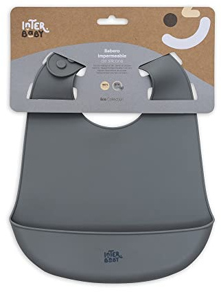 Bavoirs en silicone gris pour bébé