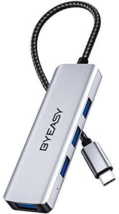 BYEASY USB C Hub, 4 Ports Typ c Hub für Laptop USB zu USB C Adapter mit Micro USB Power Port, USB C Splitter kompatibel für USB C Laptops MacBook Pro, MacBook Air
