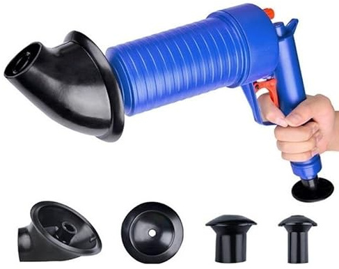 Déboucheur de vidange, déboucheur de toilettes, outil de drague d'égout de cuisine, pompe de vidange d'air haute pression, outil de nettoyage de vidange avec 4 ventouses pour cuisine, baignoire,