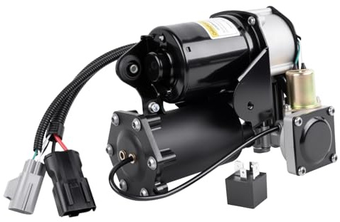 Uenopedin MJ Pompe de compresseur de suspension pneumatique à 6 pôles pour suspension pneumatique - Compatible avec LR3 LR4 Sport, Discovery3 2004-2009, Discovery4 2009-2012 - Accessoire automobile