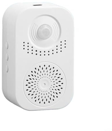 Alanmoship Infrared Motion Sensor Doorbell With Recordable Voice Function For Shop Entrance Security Reminder 120 Degree Sensing Range White