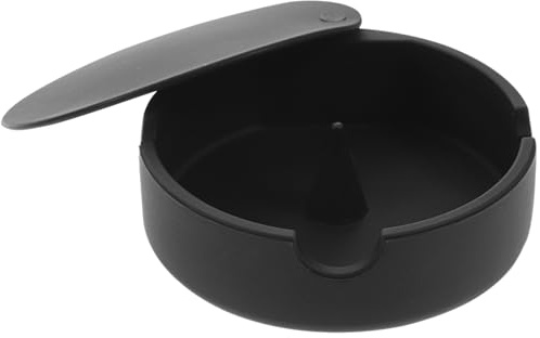 ULTECHNOVO Cenicero con Tapa De Silicona Compacto Resistente Al Desgaste a Prueba De Rotura para Escritorio Cenicero Decorativo para Sala De Estar Oficina 3.93X3.93X1.18In
