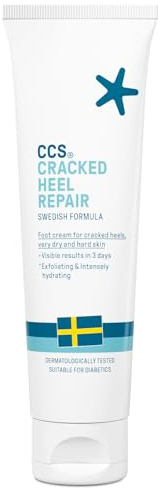 CCS Cracked Heel Repair Cream- Visible Results in 3 Days for Heels and Very Dry Feet, Contains 25% Urea Lactic Acid, Clinically Tested, Travel size,75 ml