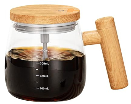 Självrörande mugg – 400 ml elektrisk, bärbar mixer med hög hastighet, handtagslock | praktiska automatiska blandningskoppar för kaffe mjölk varm choklad hemmakontor resor dryckesvaror