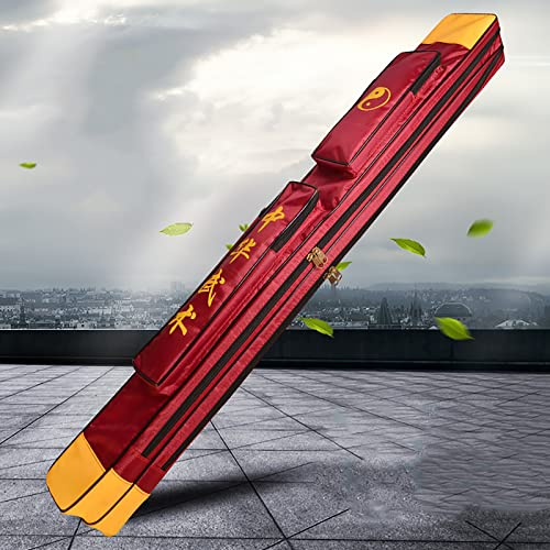 Fäktningsväska, Svärdväska Taichi Katana Samurai Kinesiska Kung Fu-svärd Flerfärgade Enkelt och Dubbelt Lager(Red,Double layer)