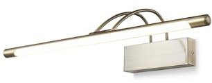 Moderna Lampada da parete a LED, Montatura in metallo color oro/antico ottone, A braccio, Lunga, per Luce da esposizione, bagno, quadri, arte, ufficio, 3000K 800lm 12W bulb incl