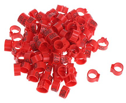 Sourcingmap Lot de 100 bagues d'identification pigeons 10 mm