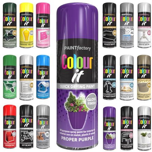 Classic Signature - 1 x All Purpose Proper Purple Aerosol Spray Paint 250ml Quick Drying Spray, Fast Dry and Excellent Coverage for Wood, Metal, Plastic and more