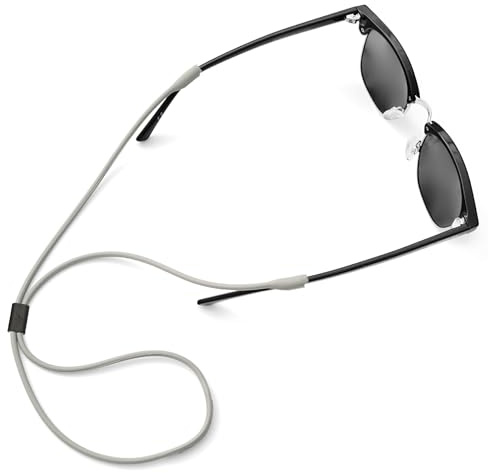 Pilotfish Premium silikon solglasögonrem, justerbar glasögonhållare med unik genomströmningsdesign – universell passform, Grått, 21 Inches Long