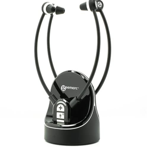 Geemarc CL7370 Opti Duo - Cuffie TV Amplificate con Connettore Ottico - Utilizzabili come Amplificatori di Ascolto che Amplificano il Suono Ambientale - Perdita di Udito Lieve o Grave - Versione IT