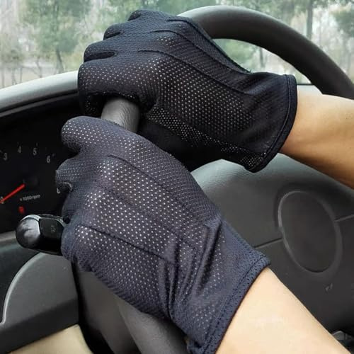 SIQITECH Mitaines d' été Respirant Anti-UV Homme Femme Gants de Conduite Protection Solaire Gants de Sport Antidérapants Écran Tactile Mitaine de Gym UPF 50+ pour Vélo Fitness Escalade Randonnée