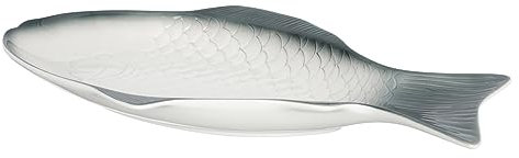 Luxshiny Plato De Cerámica Para Pescado Al Vapor Verde Oscuro Bandeja Delicada Con Superficie Lisa Resistente y Segura Para Servir Mariscos y Aperitivos Cocina y Mesa