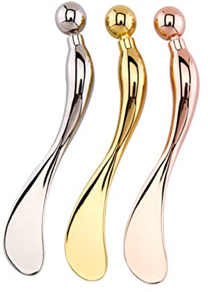 TOPPERFUN Cucchiaio Massaggiante per Crema Occhi Rosa Oro Strumento per Alleviare La Fatica e Stimolare La Circolazione Sanguigna