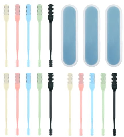 Oruola 15 Pack Womens Nose Hair Trimmer,2-in-1 Nasal Hair Cutter for Women,Double-Sided 360° Rotating Nasal Trimmer for Women,Manual Nostril Hairs Remover Tool with Soft Cleaning Brush for Men