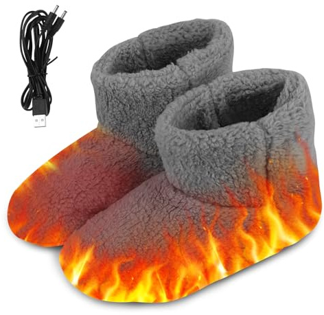 Mineup Pantofole Riscaldate Elettricamente, Scaldapiedi Elettrico Riscaldato, Scaldapiedi Riscaldate USB, Riscaldat Piedi Scalda Per Uomini Donne Uso Interno, Pad Riscaldante Per Donne Uomini (39-43)