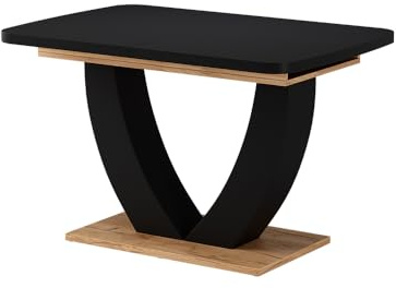 Vicco tavolo da pranzo allungabile Fenaro, Nero/Rovere dorato, 120-160 x 80 cm Allungabile, con funzione di estensione per un adattamento flessibile delle dimensioni del tavolo