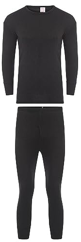 Heatwave Children's Thermal Long Sleeve Top & Pants Set, Warm Winter Underwear, Black, 6/8 Years