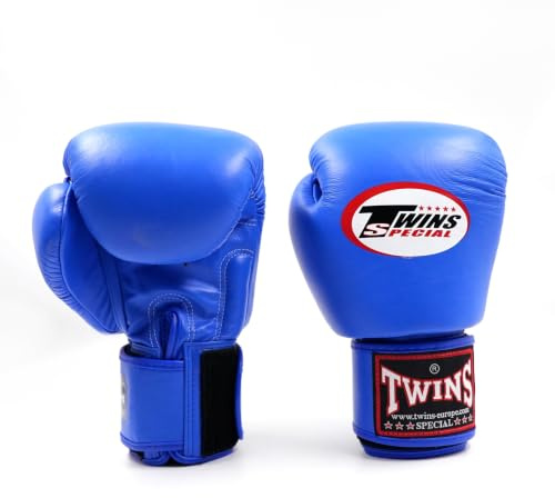 Twins Special Gants de Boxe BGVL3 – Cuir – pour MMA, Kickboxing, Muay-thaï – Sparring et Entraînement - Bleu Roi - 12 oz