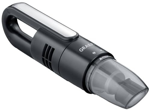 GRAEF. Akku-Krümelsauger KC502EU, herausnehmbares 2-Fach Filtersystem HEPA F6 x Nylon Filter, 7.4V Li-Ionen Akku, 2000mAh, beutellos, Schwarz