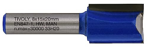 Tivoly XT60642067839 Fraises de défonceuse à rainer droit | 2 tranchants rectifiés au diamant Ø 15mm