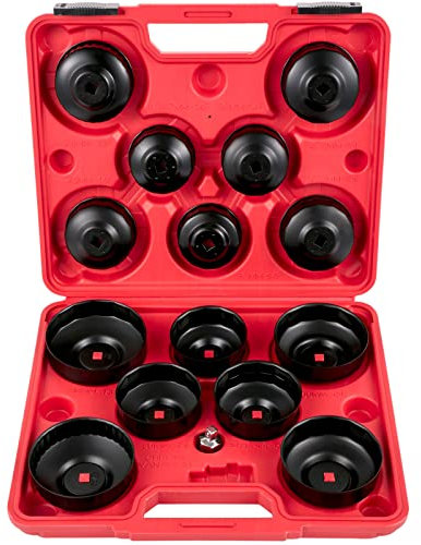 VEVOR 14-teiliges Ölfilter-Steckschlüsselsatz, Robustes Ölfilterschlüssel-Set Aus Stahl, 3/8 Zoll
