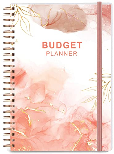 Budget Planner - Monthly Financial Organizer with Expense Tracker Notebook. Monthly Budget Journal，A5 Undated Finance Planner/Account Book That Manages Your Finances, Start Anytime, Rose