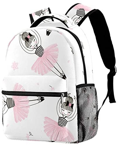 Eslifey Cute Ballerina Beautiful Ballet Girl Pattern Lightweight School Classic Backpack Travel Rucksack for Women Teens