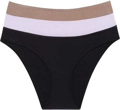 Calvin Klein Pack de 3 Braguitas Tipo Bikini para Mujer Bikini Form de Canalé, Multicolor (Black/Lavender Blue/Cavern Stone), L