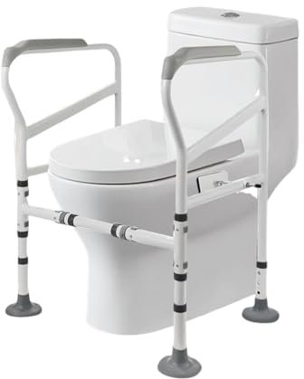 Aufstehhilfe Toilette Höhenverstellbar, Wc-Aufstehhilfe-Mobiles Toiletten Stützgestell Haltegriff, Toilettenstütze Toiletten Haltegriffe Für Senioren, Toilettensitzerhöhung Mit Armlehnen
