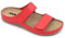 LEON 954 Lederschuhe Sandalen Sandalette Clog Pantolette Komfortschuhe Hausschuhe, Damen, Rot, EU 39