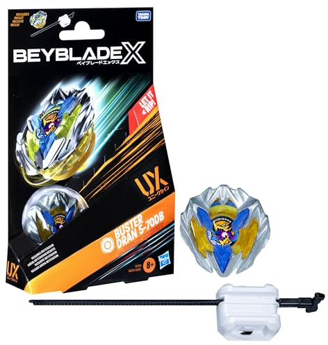 Beyblade X Buster Dran 5-70DB UX Starter Pack Set with Stamina Type Top and Launcher; Authentic Takara Tomy Battle Tops Games/Toys for Boys and Girls 8+