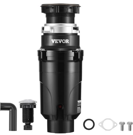 VEVOR JW-301 Broyeur à Déchets Évier de Cuisine, Noir