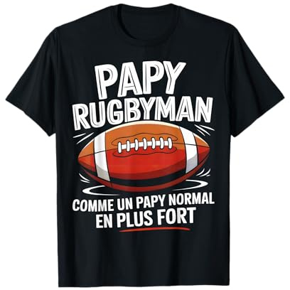 Papy Rugbyman Humour Rugby Cadeau Fête Des Pères T-Shirt