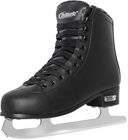 Nattork White Figure Skates Excellence Stainless Steel Blades Ice Figure Skating with Enhanced Support Strength Performance and Ultimate Comfort for Woman and Man