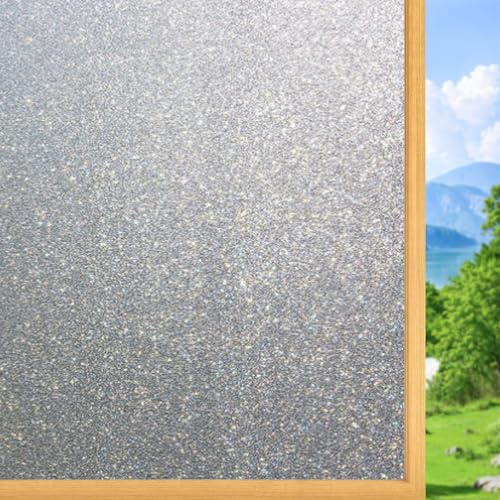 Vinilos para Cristales Opaco 50 x 200 cm Efecto Esmerilado, Anti-UV, Privacidad Total, Fácil de Instalar Vinilo Cristal para Ventanas para Baño Cocina Oficina, Escarchado