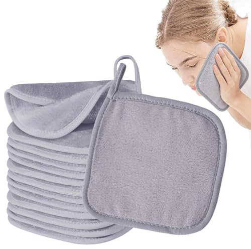 14 Stück Microfaser Abschminktücher – Waschbare, Wiederverwendbare Abschminkpads (16 x 16 cm) für Gesichtsreinigung, Ideal für Tägliche und Reise Anwendung, Hautfreundlich und Sanft