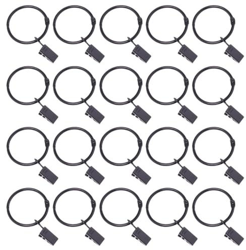 LIFKOME 30pcs Black Metal Shower Curtain Clips 3.2cm Curtain Ring Clamps Multipurpose Drapery Fixing Clamps for Bathroom and Home Window Treatment