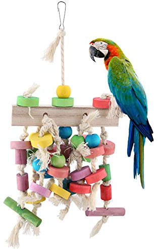 Haofy Wood Toy Ljus Hängande Stege för Att Tugga, Klättra och Träna Husdjur - Idealisk för Cage Gunga - 1 * Fågelleksak