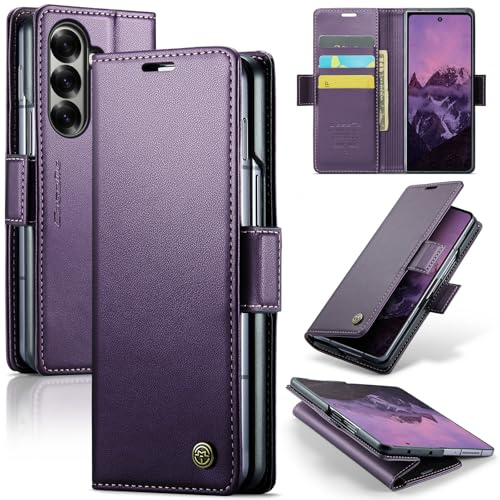 Unichthy for Samsung Galaxy Z Fold 8 Ultra 2026 Case Leather Wallet Purple