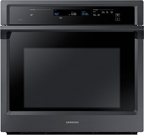 SAMSUNG 30 Smart Wall Oven w/Steam Cook, Wi-Fi, Large Oven Capacity, NV51K6650SG/AA, Fingerprint Resistant Stainless Steel, Black