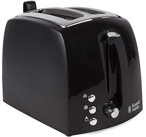 Russell Hobbs 22601 Textures 2-Slice Toaster, Cast Iron, Black with Chrome Controls