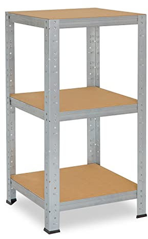 shelfplaza® 90x40x40cm HOME Schwerlastregal verzinkt/Metallregal mit 3 Böden/Kellerregal Metall, Garagenregal, Werkstattregal oder Regal Lagerregal/Steckregal Metall mit 175kg Tragkraft