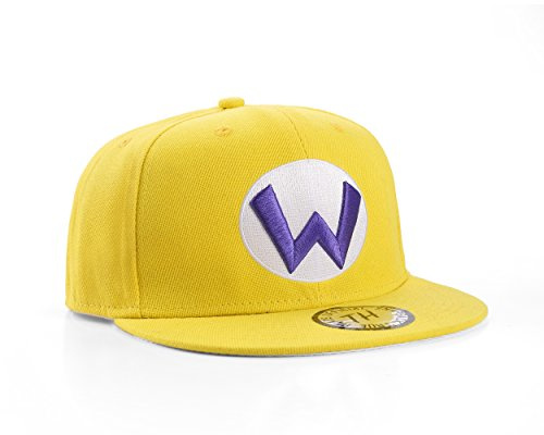 True Heads Wario Yellow Snapback Adjustable Baseball Cap Hat Headwear Cosplay Fancy Dress Up