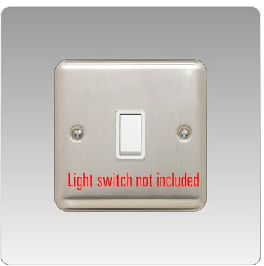Single Light Switch Surround | Square | Acrylic Back Panel or Finger Plate | Plug, Colour:Clear