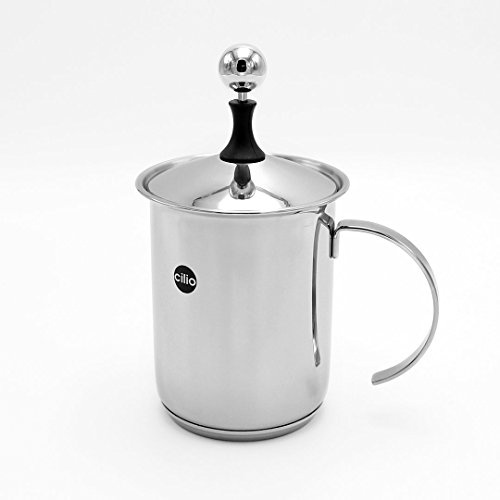 Cilio 0000550023 Cappuccino Creamer „Classic 6 Tassen, Edelstahl, Silber, 13,4 x 14,2 x 23,4 cm