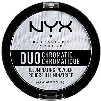 NYX Professional Makeup Puder - für einen frischen, natürlichen Look, strahlendes Finish, Duo Chromatic Illuminating Powder, Twilight Tint 01