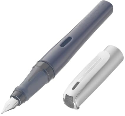 Pelikan 802789 Füllhalter Pelikano Up, Anthrazit, Feder L, für Linkshänder, inkl. Tintenpatrone, 1 Stück (1er Pack)