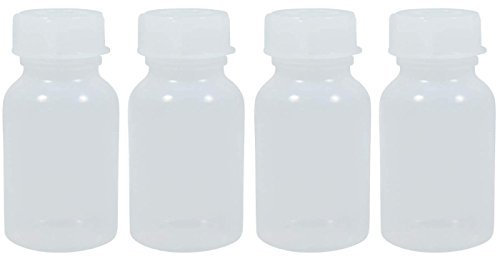 mikken Lot de 4 Bouteilles à col Large 100 ML avec Bouchon à Visser en Plastique (PE-LD) sans BPA – Fabriqué en Allemagne